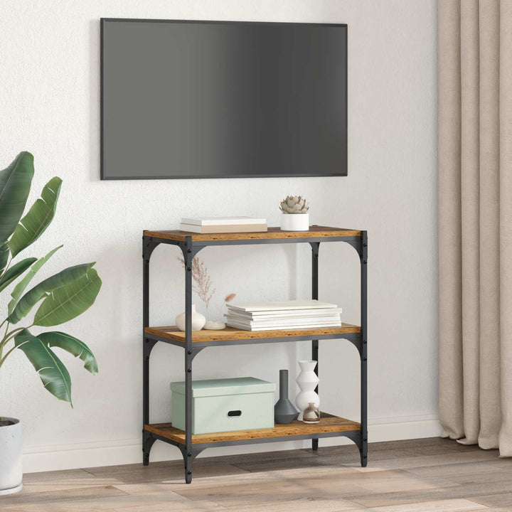 Bogskab Gammelt træ 60 x 33 x 70,5 cm Ingeniørt træ og jern