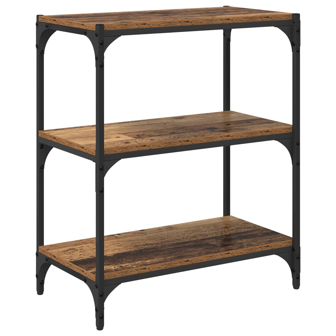 Bogskab Gammelt træ 60 x 33 x 70,5 cm Ingeniørt træ og jern