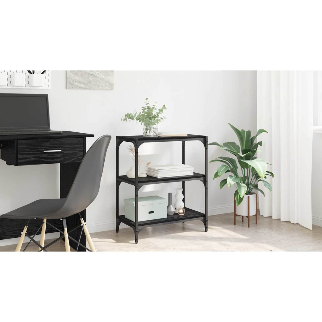 Bogskab Sort eg 60 x 33 x 70,5 cm Ingeniørt træ og jern
