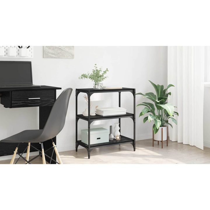 Bogskab Sort eg 60 x 33 x 70,5 cm Ingeniørt træ og jern