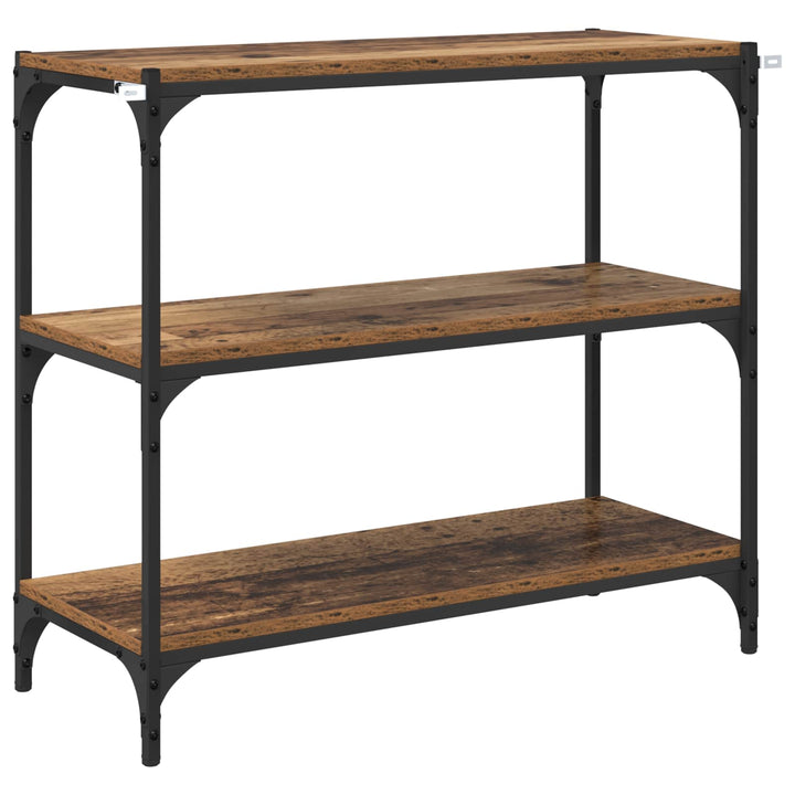 Bogskab Gammelt træ 80 x 33 x 70,5 cm Ingeniørt træ og jern