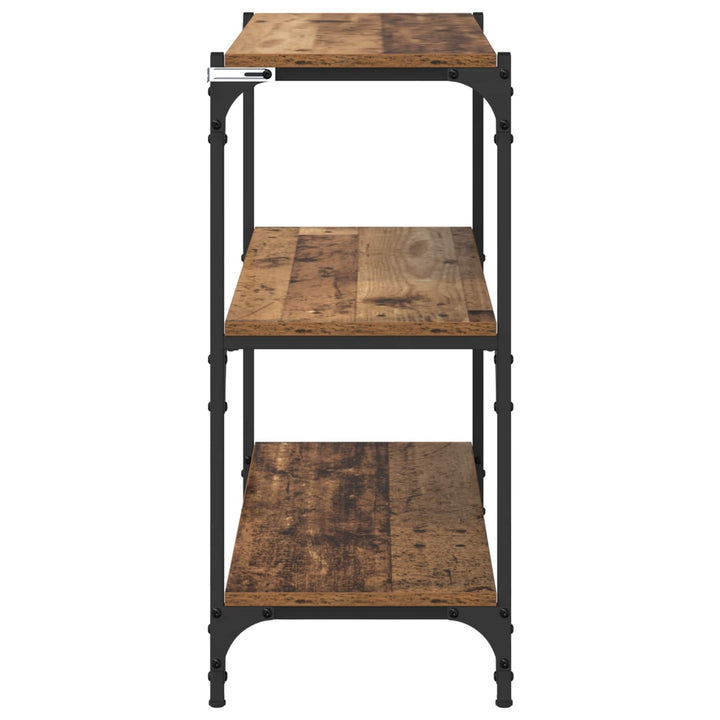 Bogskab Gammelt træ 80 x 33 x 70,5 cm Ingeniørt træ og jern