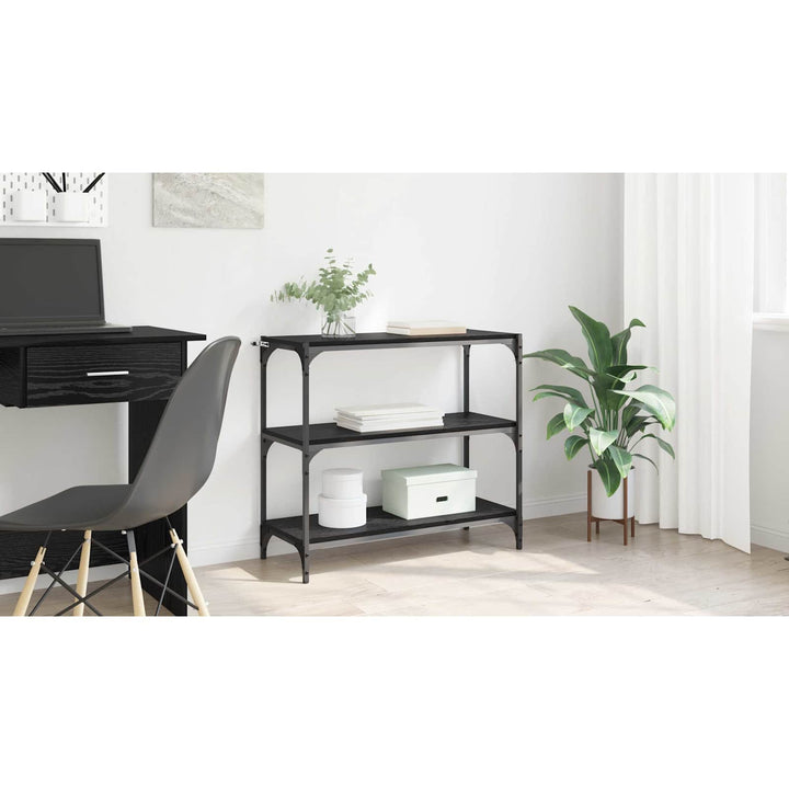 Bogskab Sort eg 80 x 33 x 70,5 cm Ingeniørt træ og jern
