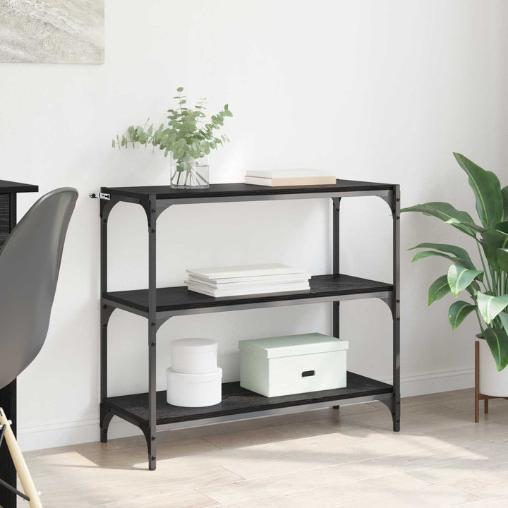Bogskab Sort eg 80 x 33 x 70,5 cm Ingeniørt træ og jern