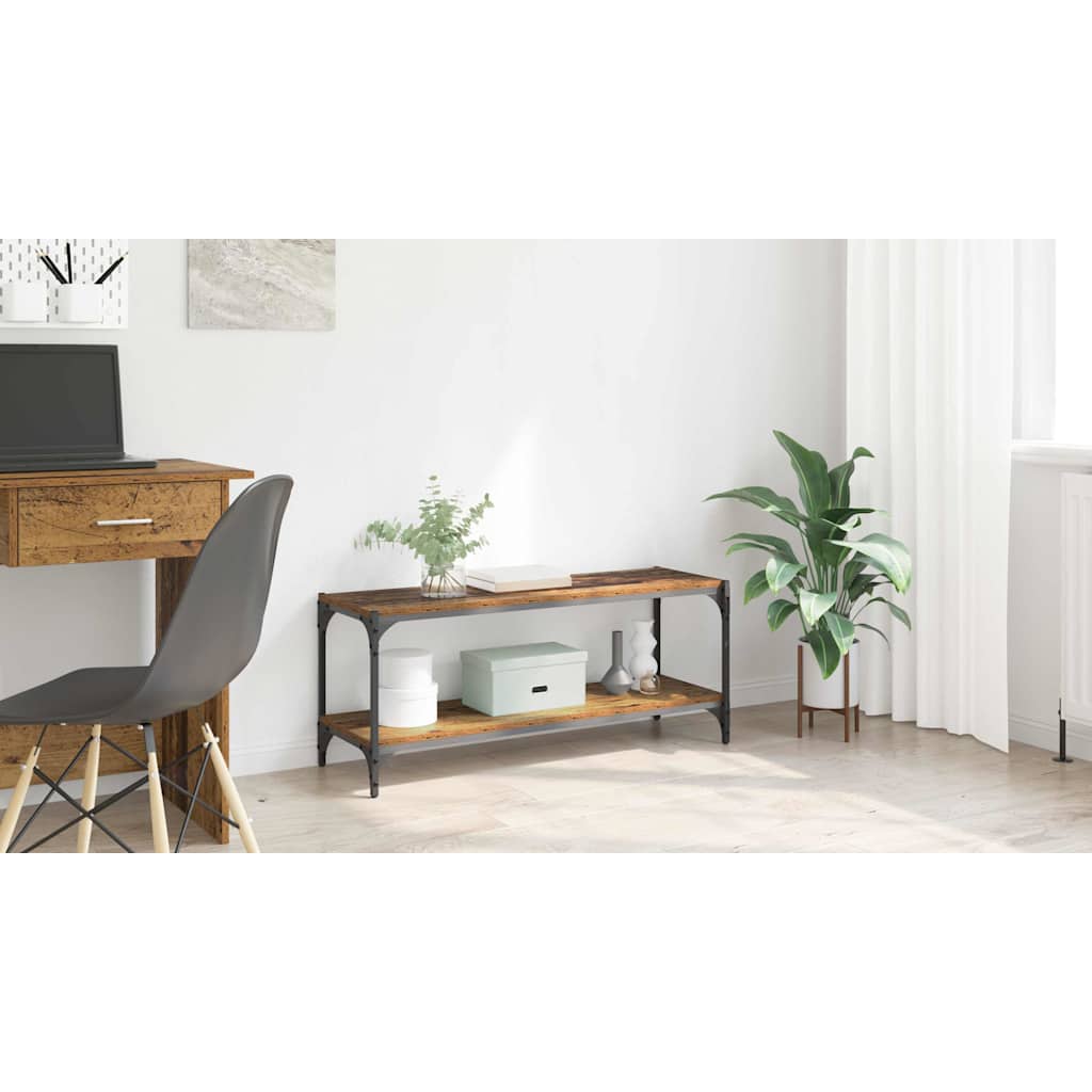 TV-skab Gammelt træ 100x33x41cm Ingeniørt træ og jern
