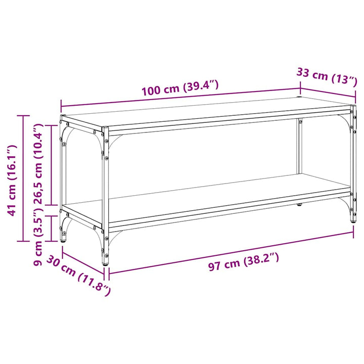 TV-skab Artisan Egetræ 100x33x41cm Ingeniørt træ og jern