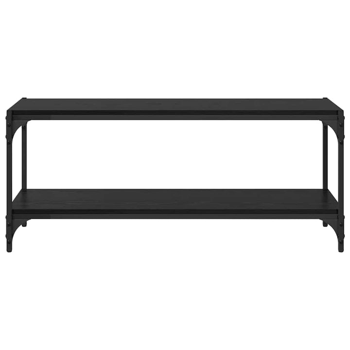 TV-skab Sort eg 100x33x41cm Ingeniørt træ og jern