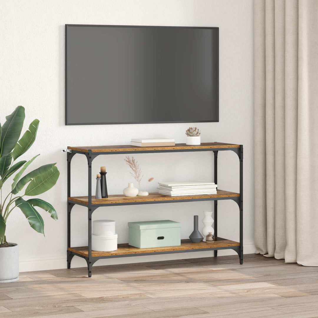 Bogskab Gammelt træ 100 x 33 x 70,5 cm Ingeniørt træ og jern
