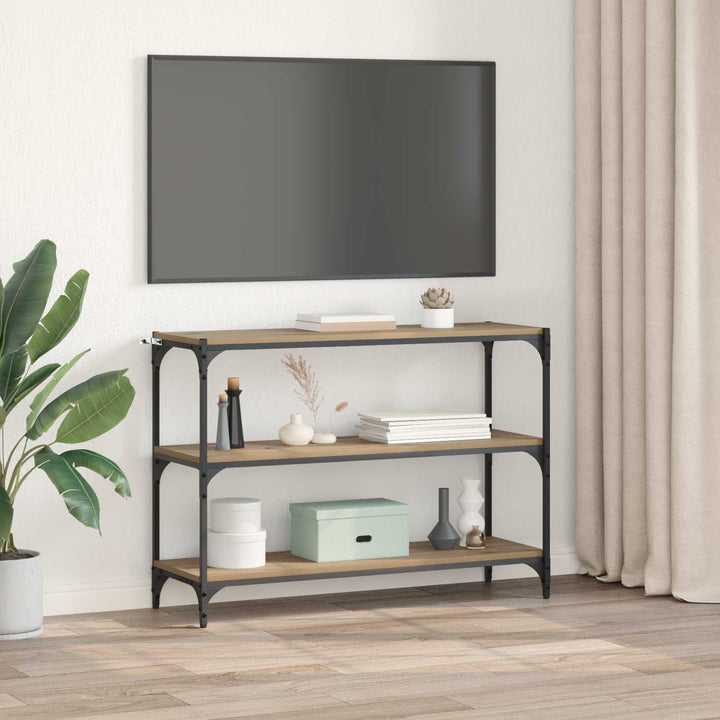 Bogskab 3 niveauer 100 x 33 x 70,5 cm Ingeniørt træ og jern