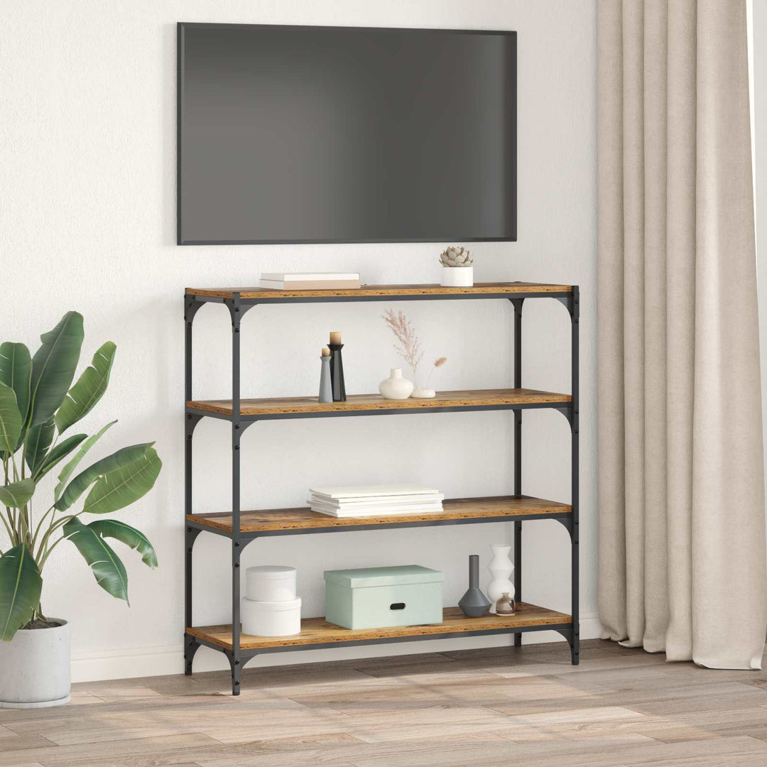 Bogskab Gammelt træ 100 x 33 x 100 cm Ingeniørt træ og jern