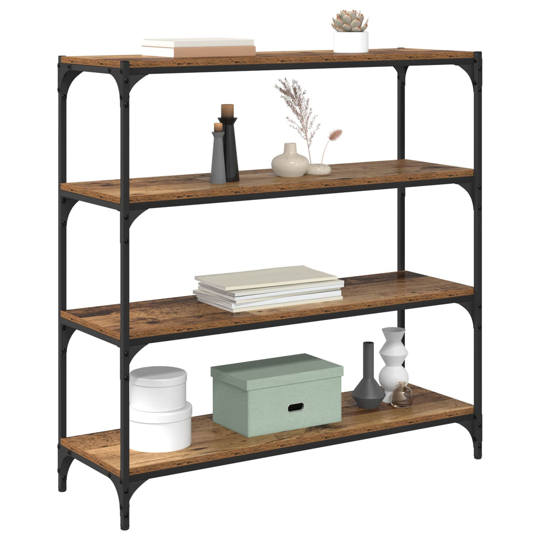 Bogskab Gammelt træ 100 x 33 x 100 cm Ingeniørt træ og jern
