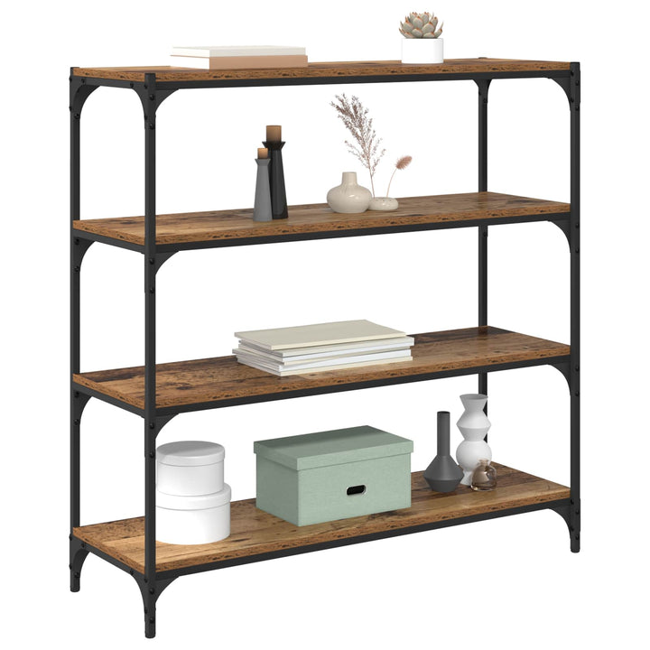 Bogskab Gammelt træ 100 x 33 x 100 cm Ingeniørt træ og jern