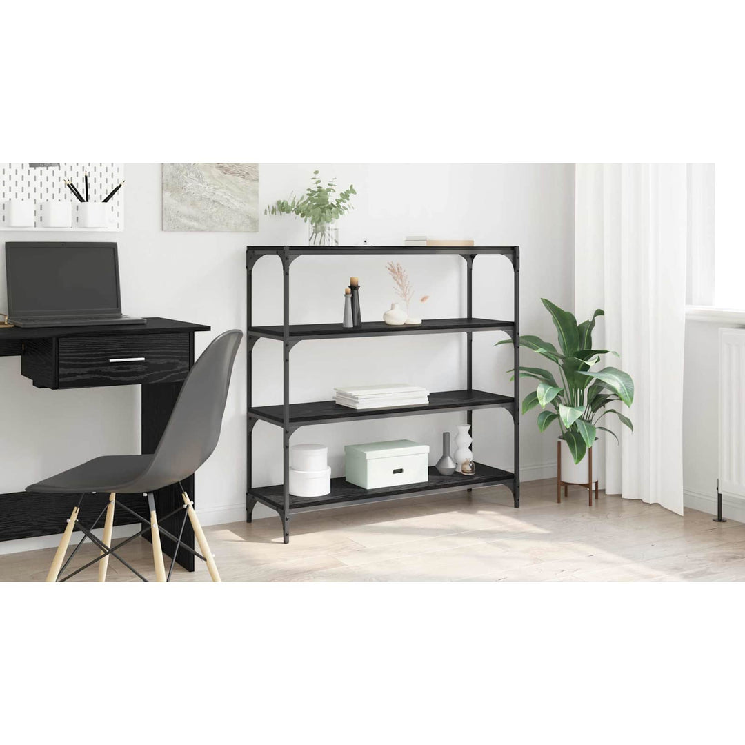 Bogskab Sort eg 100 x 33 x 100 cm Ingeniørt træ og jern