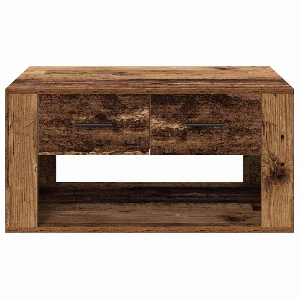 Sofabord med skuffe Gammelt træ 80 x 50 x 40 cm Konstrueret træ