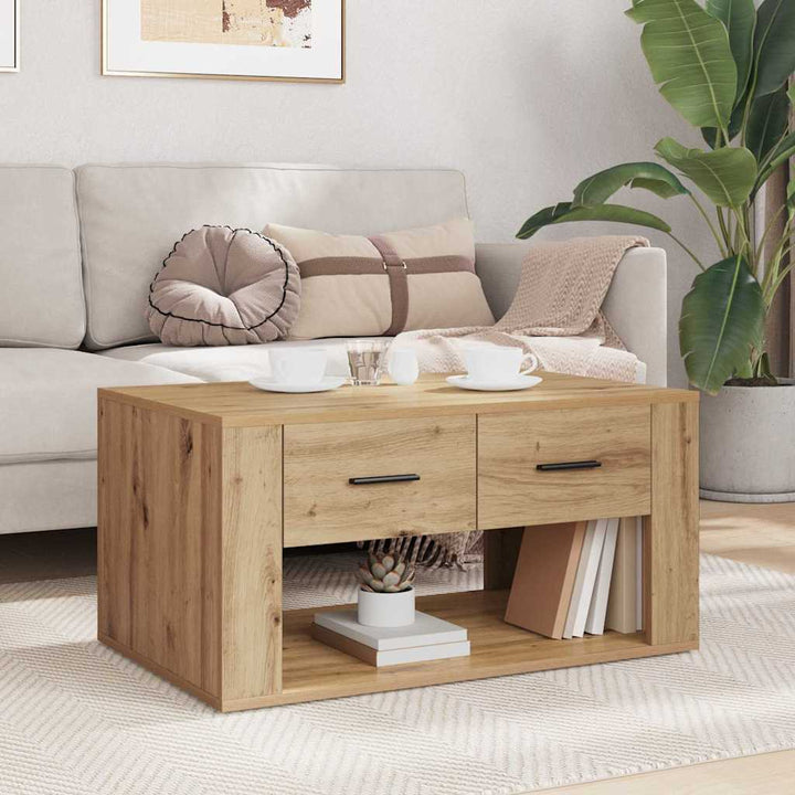 Sofabord Artisan Egetræ 80 x 50 x 40 cm Konstrueret træ