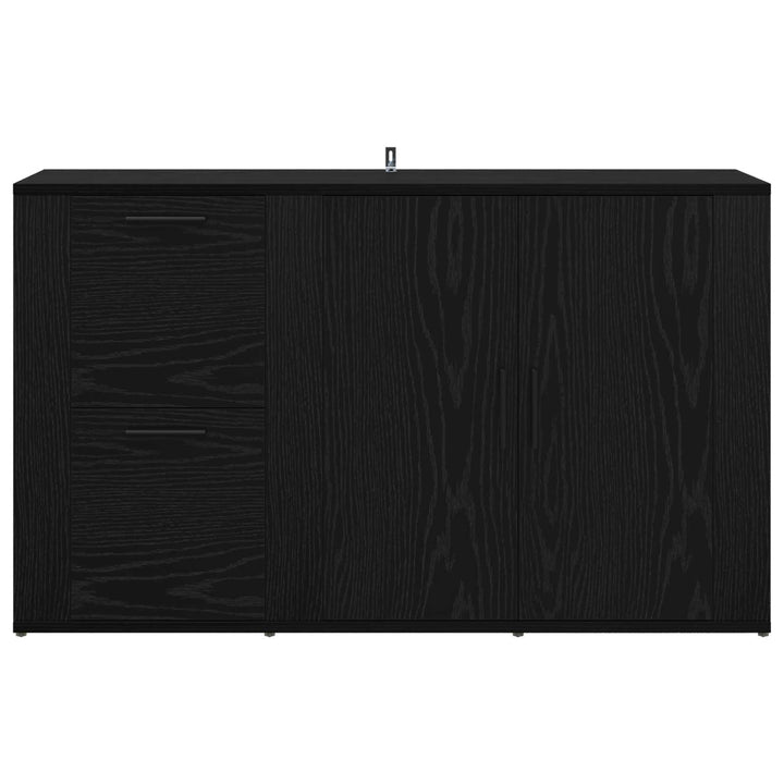 Sideboard med skuffe Sort eg 100 x 33 x 59.5 cm Konstrueret træ