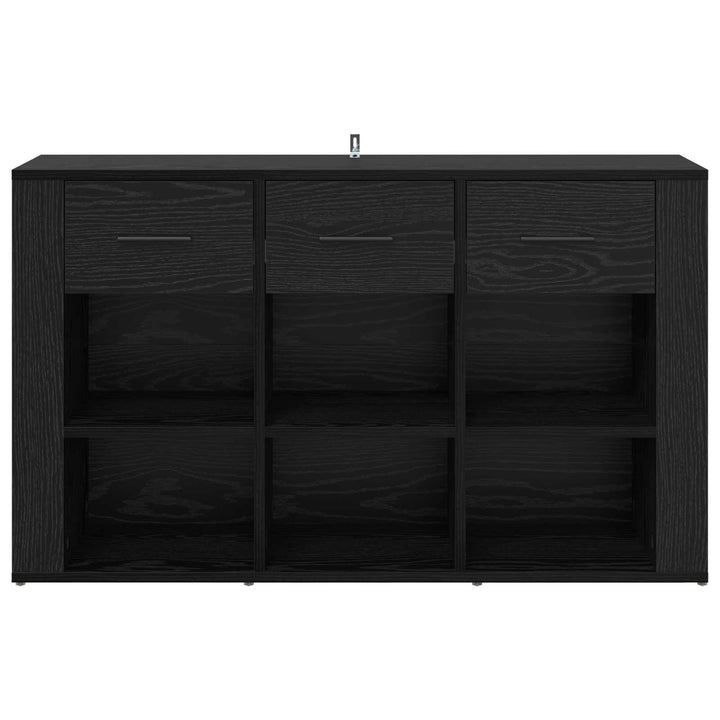 Sideboard med skuffe Sort eg 100 x 30 x 59,5 cm Konstrueret træ
