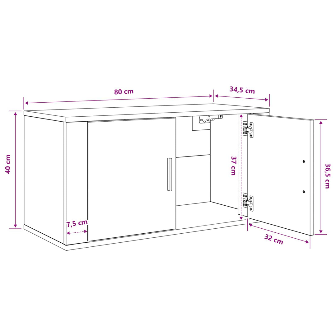 Vægmonteret TV Skab 80 x 34,5 x 40 cm artisan eg