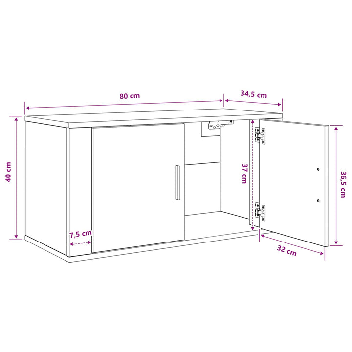 Vægmonteret TV Skab 80 x 34,5 x 40 cm artisan eg