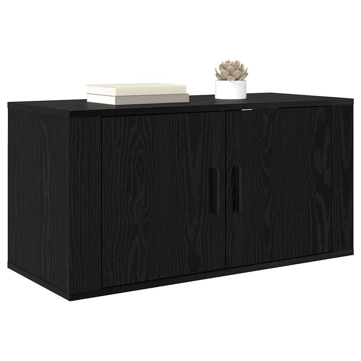 Vægmonteret TV Skab 80 x 34,5 x 40 cm Sort eg Konstrueret træ