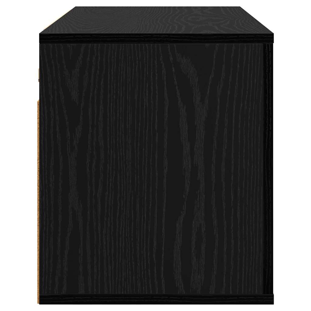 Vægmonteret TV Skab 80 x 34,5 x 40 cm Sort eg Konstrueret træ