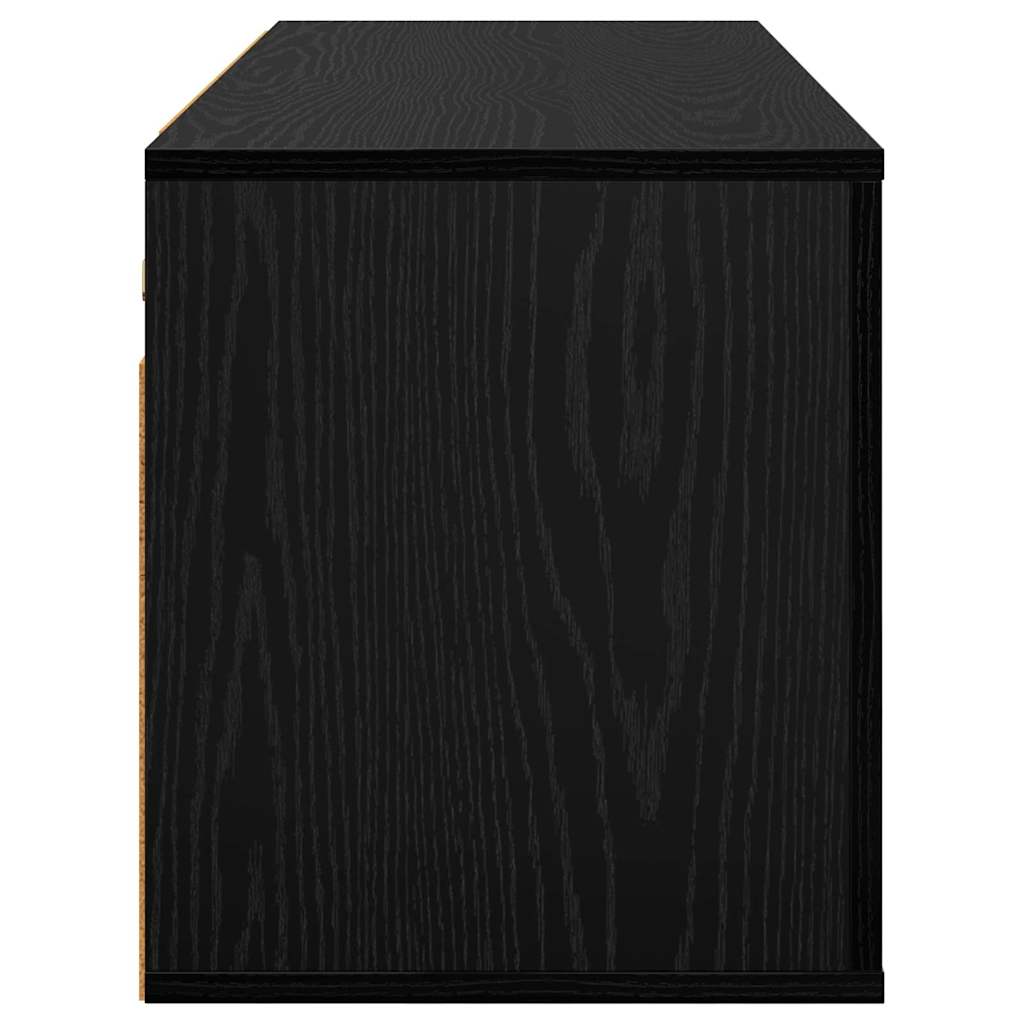 Vægmonteret TV Skab 100 x 34,5 x 40 cm Sort eg Konstrueret træ