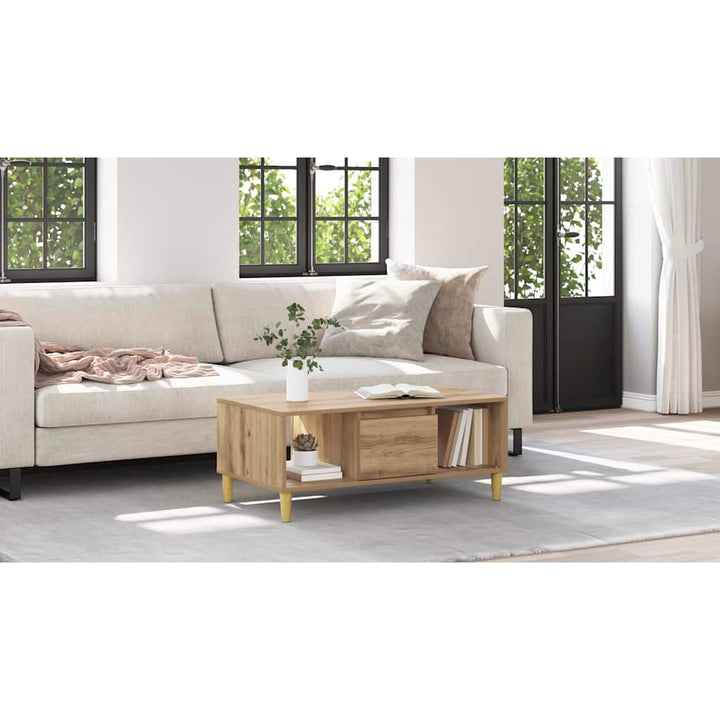 Sofabord Artisan Egetræ 90 x 50 x 26.5 cm Konstrueret træ