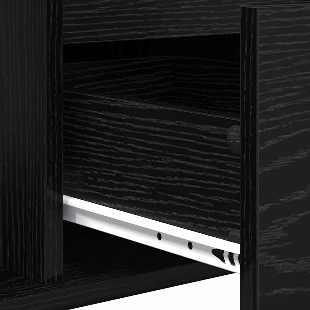 Sofabord med skuffe Sort eg 90 x 50 x 26.5 cm Konstrueret træ