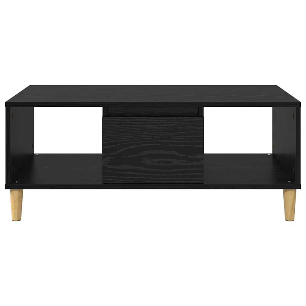 Sofabord med skuffe Sort eg 90 x 50 x 26.5 cm Konstrueret træ