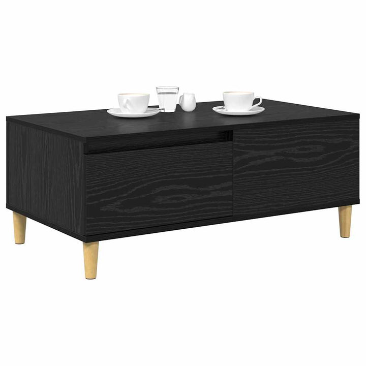 Sofabord med skuffe Sort eg 90 x 50 x 26.5 cm Konstrueret træ