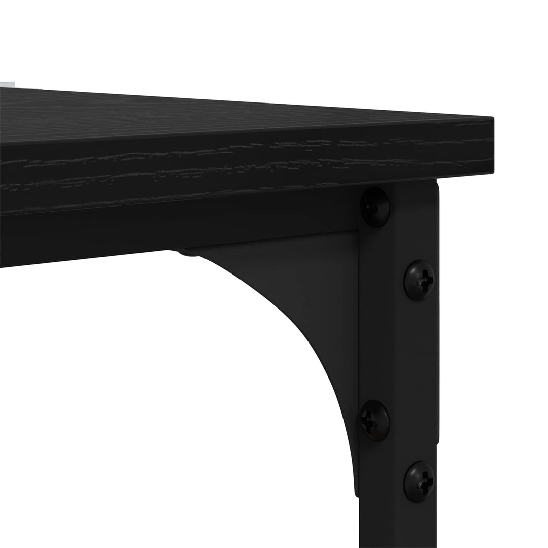 Sidebord med hylde Sort eg 40 x 30 x 75 cm Konstrueret træ