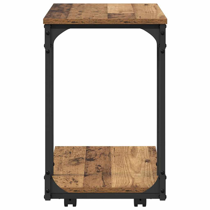 Sidebord med hjul Gammelt træ 50 x 35 x 55.5 cm Konstrueret træ