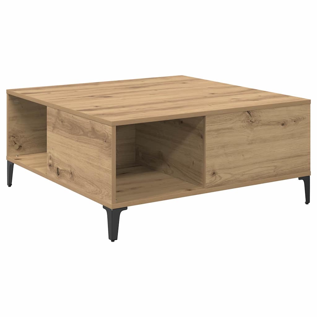 Sofabord Artisan Egetræ 80 x 80 x 36,5 cm Konstrueret træ
