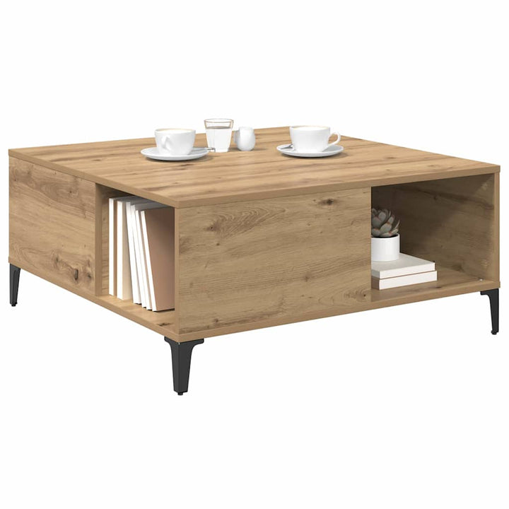 Sofabord Artisan Egetræ 80 x 80 x 36,5 cm Konstrueret træ
