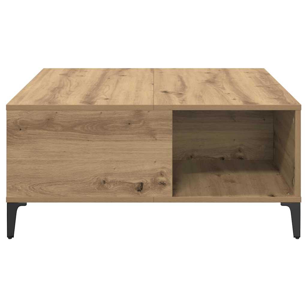 Sofabord Artisan Egetræ 80 x 80 x 36,5 cm Konstrueret træ