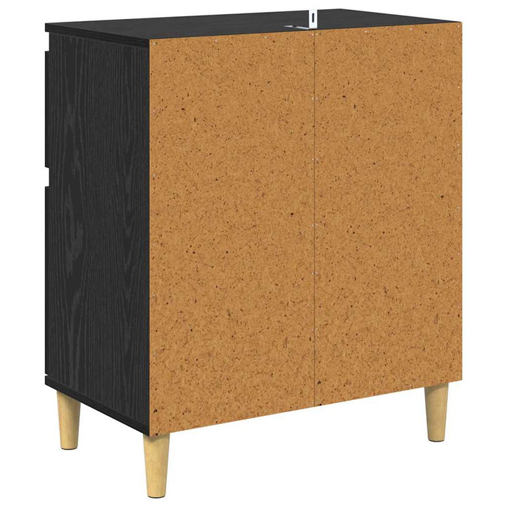 Sideboard med skuffe Sort eg 60 x 35 x 70 cm Konstrueret træ