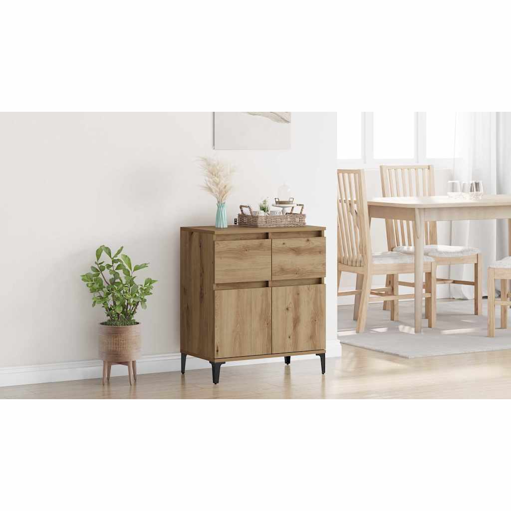 Sideboard Artisan Egetræ 60 x 35 x 70 cm Ingeniørt træ og jern