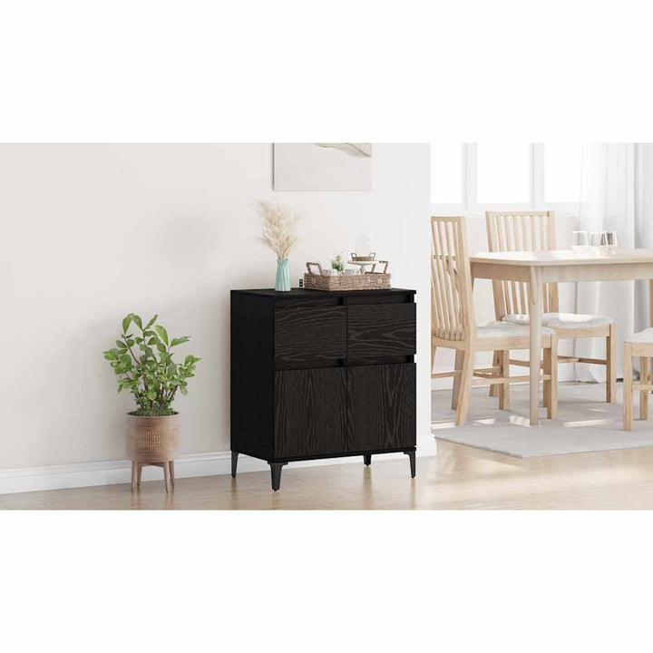 Sideboard Sort eg 60 x 35 x 70 cm Ingeniørt træ og jern