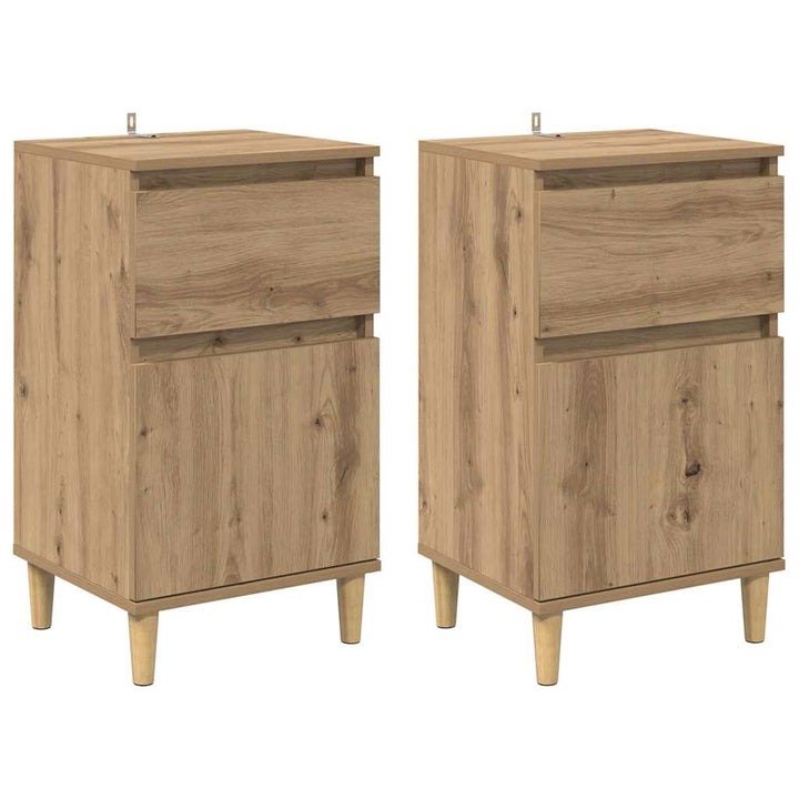 Natskab 2 pcs Artisan Egetræ 40 x 35 x 70 cm Konstrueret træ