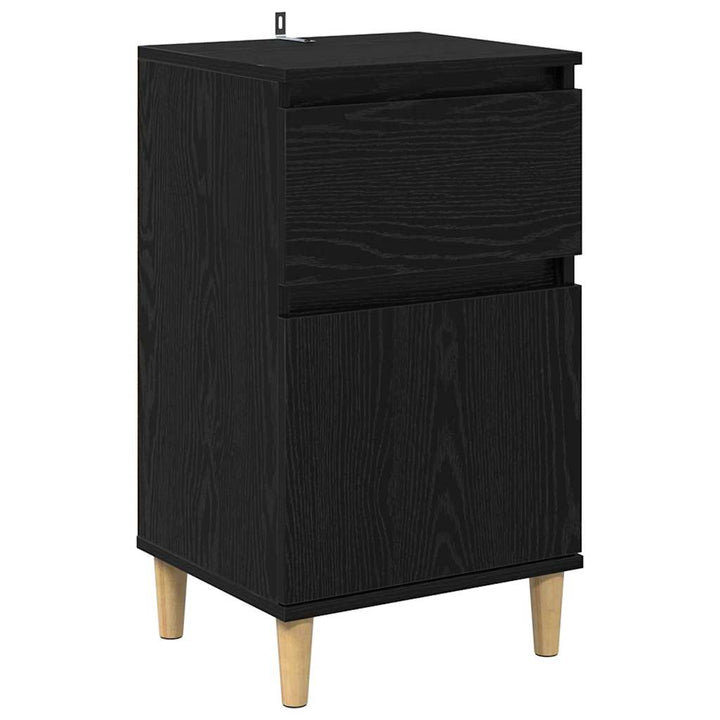 Natskab med skuffe Sort eg 40 x 35 x 70 cm Konstrueret træ