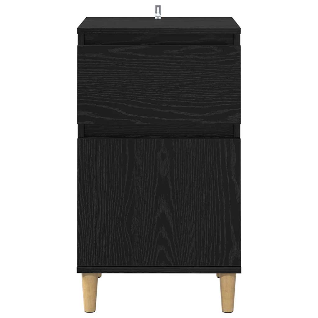 Natskab med skuffe Sort eg 40 x 35 x 70 cm Konstrueret træ