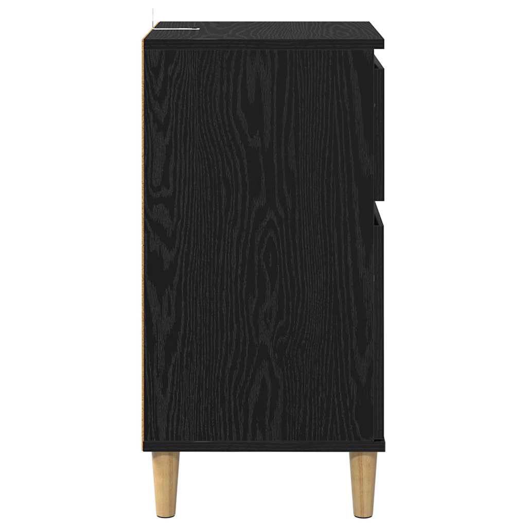 Natskab med skuffe Sort eg 40 x 35 x 70 cm Konstrueret træ