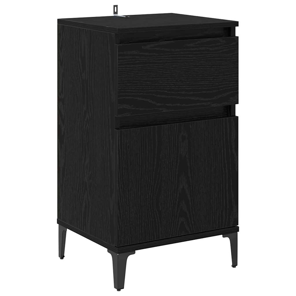 Natskab med skuffe Sort eg 40 x 35 x 70 cm Konstrueret træ