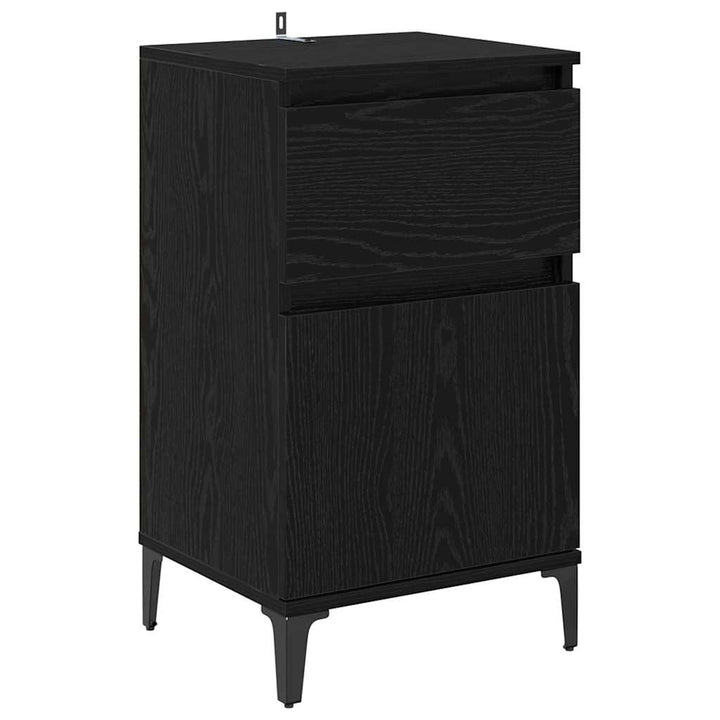 Natskab med skuffe Sort eg 40 x 35 x 70 cm Konstrueret træ