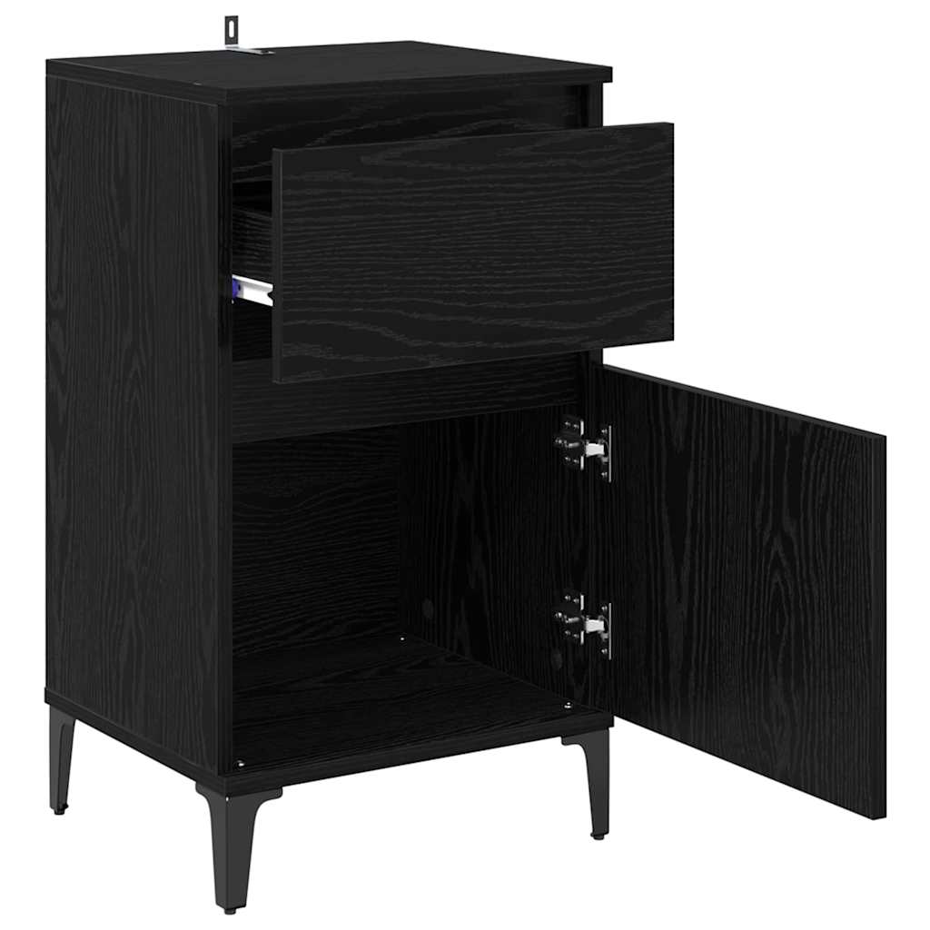 Natskab 2 pcs Sort eg 40 x 35 x 70 cm Konstrueret træ