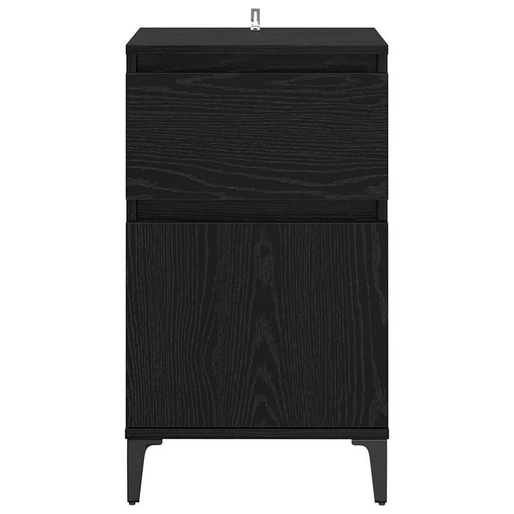 Natskab 2 pcs Sort eg 40 x 35 x 70 cm Konstrueret træ