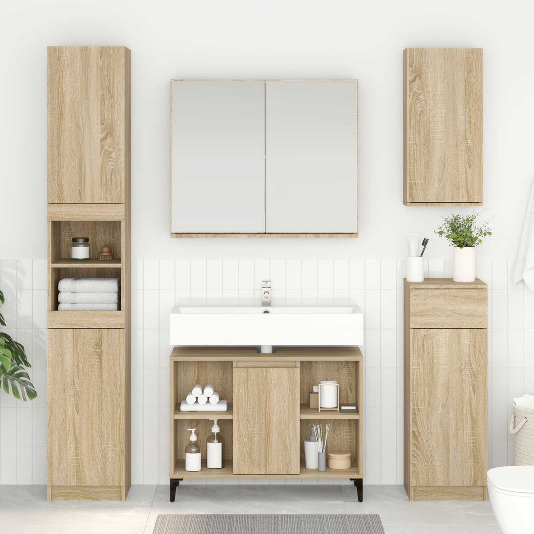 Vaskeskab Sonoma eg 80 x 33 x 60 cm Ingeniørt træ og jern