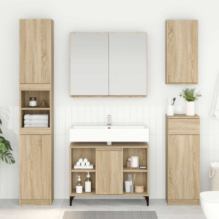 Vaskeskab Sonoma eg 80 x 33 x 60 cm Ingeniørt træ og jern