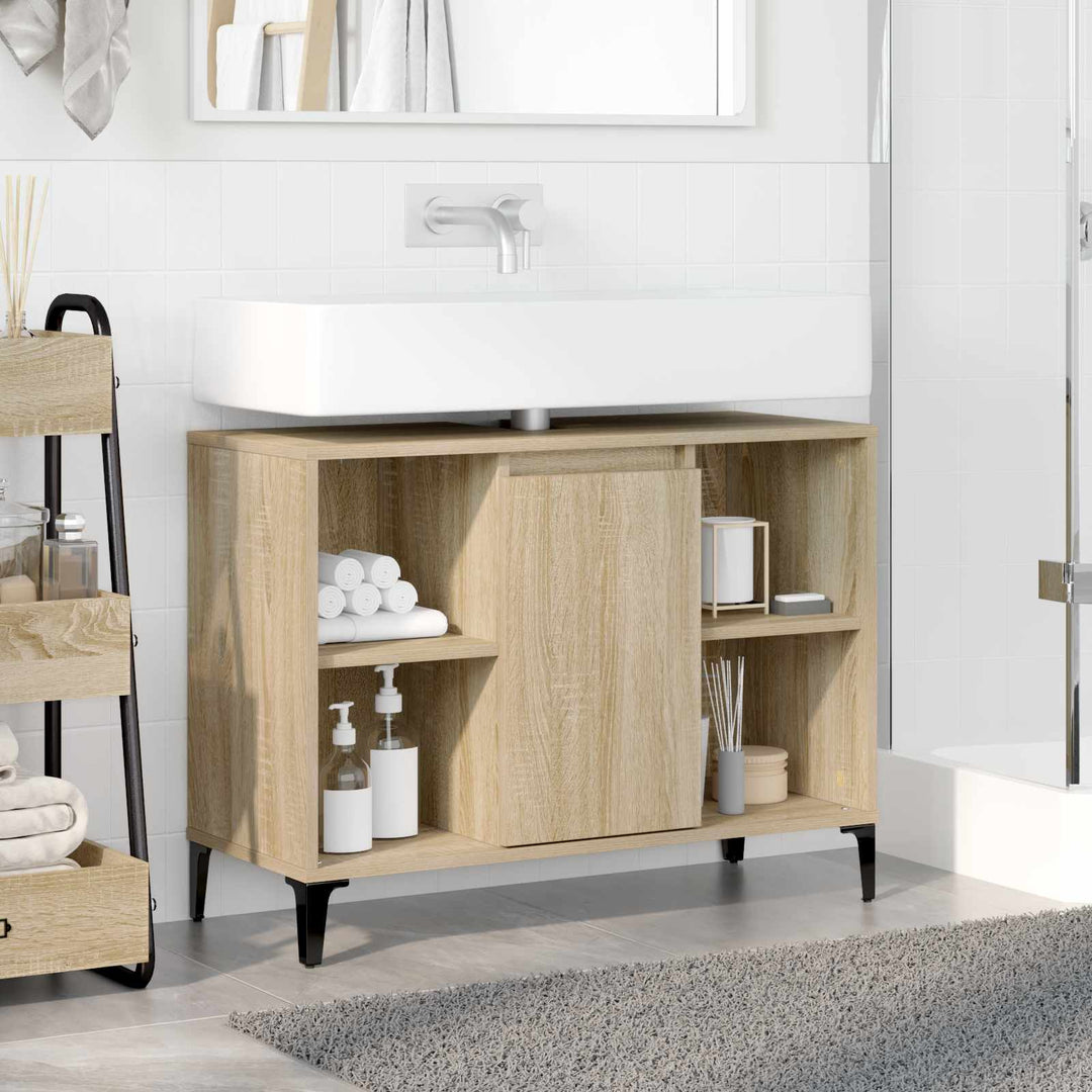 Vaskeskab Sonoma eg 80 x 33 x 60 cm Ingeniørt træ og jern