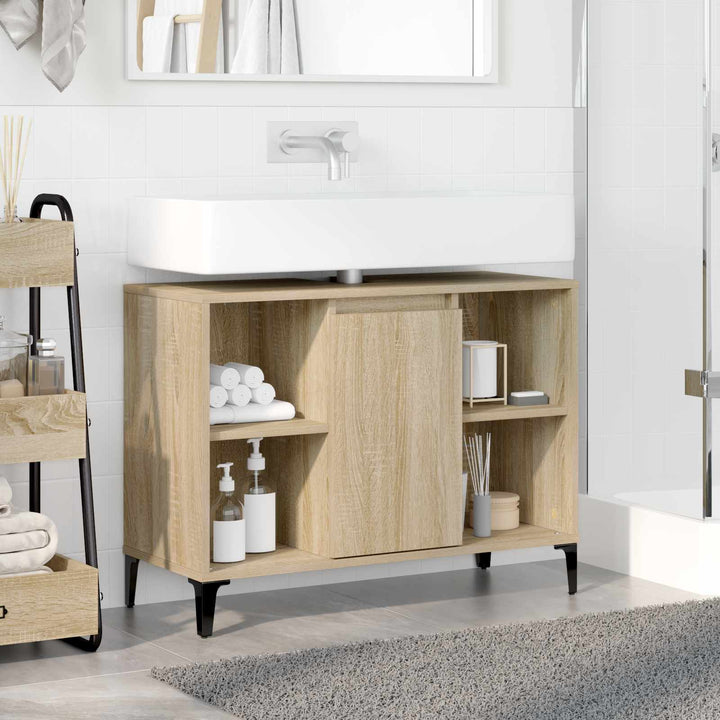 Vaskeskab Sonoma eg 80 x 33 x 60 cm Ingeniørt træ og jern